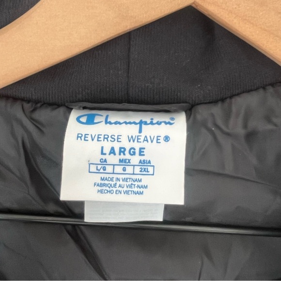 NWT Champion Hooded Reverse Weave heavy weight puffer Jacket Black large - Picture 12 of 15